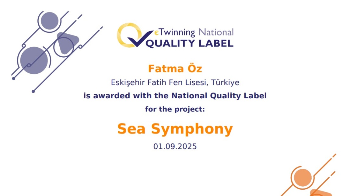 “Sea Symphony” Ulusal Kalite Etiketi ile Ödüllendirildi!